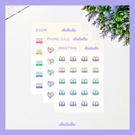 Meeting / Zoom / Phone Call Waterproof Icon Bujo Planner Sticker Sheet