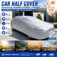 Car Half Cover Sun Protection Waterproof Dustproof UV Resistant Outdoor Car Cover Aluminum Foil for 
