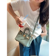 Hermes Almond Green Mini Platinum Bag Strap Shoulder Strap TV0I