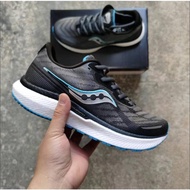 [spots] 2023 Ready stock Saucony Triumph Shock Absorption Running Shoes Sneakers Black Blue