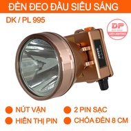 Đèn Đội Đầu 2 Pin LED Sạc PL004 PL 995 100W Đèn Pin Led Sạc Điện Siêu Sáng Kín Nước