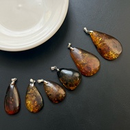 [Rough Stone] Amber/Flower Amber Necklace Pendant