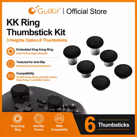 GuliKit KingKong Ring Thumbstick Kit 6 in 1 Thumb Sticks with 3 Heights Option for Gulikit KK3 Max G
