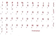 Dvorak Simplified with Red Letters Keyboard Stickers Transparent for Computers Laptops Desktop Keybo