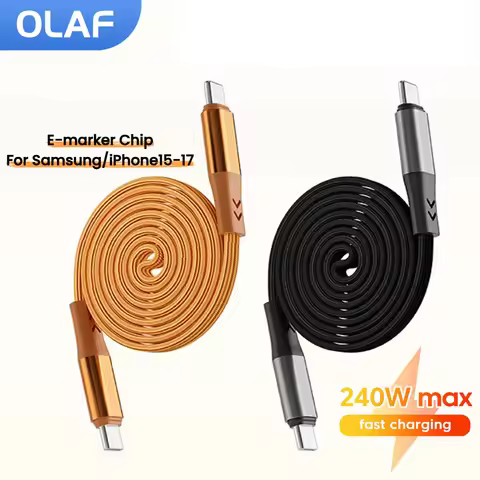 Olaf 240W Magnetic Type C To USB C Cable Fast Charging 65W USB A To Type C Braided Data Cable For ip