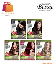 Pacare Bessie Natural Hair color shampoo แชมพูปิดผมขาว พาแคร์ เบซซี่ เนเชอรัล แฮร์ คัลเลอร์ 30ml.+30ml.