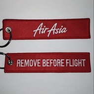 Keychain REMOVE BEFORE FLIGHT Airasia Embroidered