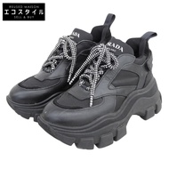 Pre-owned Prada Pegasus platform sneakers, women's, black, size 22.5cm, size 35 1/2.