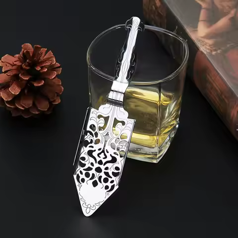 304 Stainless Steel Drink Ware Spoons Silvery Bitter Wormwood Spoon Hollowed Out Beautiful Exquisite