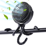 Passionbility Mini Handheld Portable Stroller Fan, 360° Rotate Flexible Tripod Clip On Fan with 3 Speeds, USB or Rechargeable Battery for Car Seat Crib Treadmill Bike Travel