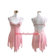 Women's Sexy Transparent Open Front Button Lingerie Set F72