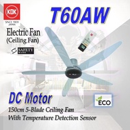 KDK T60AW CEILING FAN WITH DC MOTOR AND REMOTE CONTROL/ 150CM 60" FAN WITH NO LED LIGHT