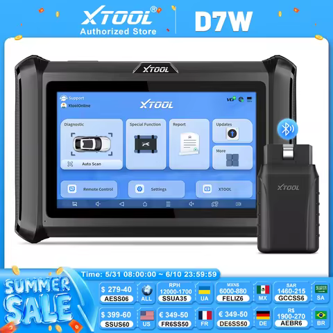 XTOOL D7W BT OBD2 Scanner Automotive Diagnostic Tools D7 All System Car CAN FD DOIP FCA ECU Coding P