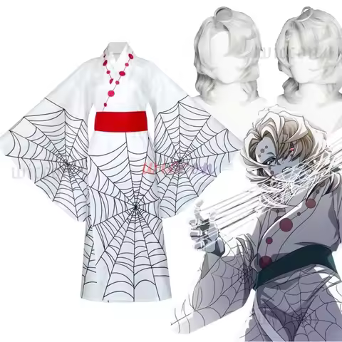 Anime Demon-Slayer Yaiba Spider Rui Brother Cosplay Costume Wigs Halloween Costumes Party Dress Clot