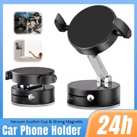 Stretchable Magnetic Phone Holder Vacuum Suction Clip Mount One-Second Pick Place 360° Rotation Stan