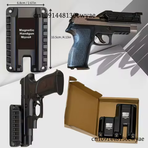 Concealed Gun Mount Magnetic Pistol Holder Handgun Revolver Car Bedside For Glo.k G17 G19 G22 G34 G4