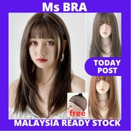 Malaysia READY STOCK 513/Wigs Women's  Female  Natural Fluffy  Straight Hair wig 中长假发rambut palsu bu