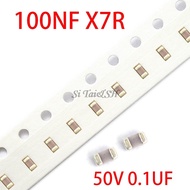 100pcs 100NF X7R Error 10% 50V 0.1UF 104 1206 smd capacitor