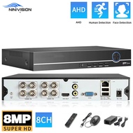 NINIVISION 8MP AHD CCTV DVR 8CH 4K 6 in 1 AHD CVI TVI CVI CVBS 8MP Security DVR NVR AHD Camera IP Ca