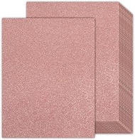 Pink Glitter Cardstock 8.5x11 Double-Sided 24 Sheets, Goefun No-Shed Glitter Paper 280GSM/100lb Pink