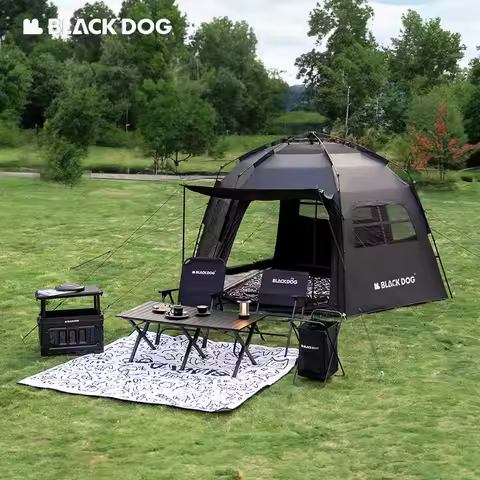 Naturehike Blackdog One-touch Tent Automatic Shelter Dome Tent Outdoor Camping Hexagonal Black Coate