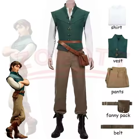 Anime Flynn Rider Tangled Rapunzel Cosplay Costume Adult Carnival Uniform Halloween Flynn Rider Tang