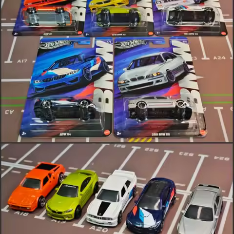 Genuine Hot Wheels Bmw Set 2025 Silver Series M1 M2 M3 M4 M5 1:64 Scale Die-Cast Model Vehicle Cars 