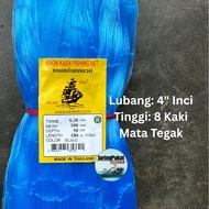 030mm x 100mm (4" Inci) x 50Mata Tinggi x 180mtr Pukat Tangsi Ikan | Isi Kosong | Warna Biru | Mata 