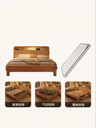 Rental Subsidy Oak Bed With Storage 1.8m