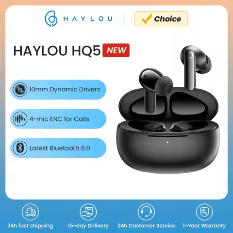 HAYLOU HQ5 ANC Wireless Earphones Bluetooth 6.0 Noise Cancellation Headphones -28dB Fast Charge Earb