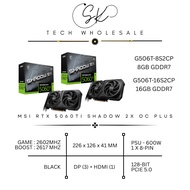[SK TECH] MSI RTX 5060 TI SHADOW 2X OC PLUS 8GB / 16GB GDDR7 GRAPHIC CARD GPU PCIE 5.0 BLACK 3Y LTD 