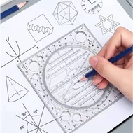 Multifunctional Universal Ruler Rotatable Ruler Set Math Circle Ellipse Template Exam Triangle Paral