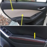ไมโครไฟเบอร์ด้านหน้าหลังแผงประตูที่เท้าแขนปกหนังป้องกันตัดสำหรับมาสด้า CX-5 CX5 2012 2013 2014 2015ภายในรถ