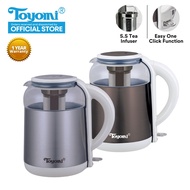 TOYOMI 1.8L Electric Glass Kettle with SS Tea Infuser WK 3362