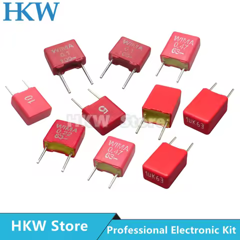 2PCS WIMA RED MKS2 5MM Film Capacitor Hi-Fi Audio 0.1UF 1NF 0.01UF 1UF 1.5UF 10UF 22NF 2200PF 0.22UF