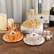 Metal Wine Set European Small Rose Pattern Creative White Wine Set Wine Set European Wine Jug Set