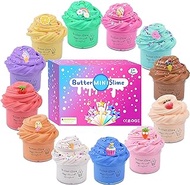12 Pack Butter Slime Kit with Unicorn Cute Slime Charms, Educational Mini Scented Slime Party Favors Toys, Super Soft &amp; Non-Sticky, for Girls Boys Kids