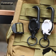 FOREVERGO Outdoor Keychain Heavy Duty Retractable Pull Badges ID Reel Carabiner Key Chain Buckle Key