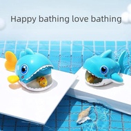 Baby Bath Toy Whale Eating Fish Spring Loaded Shark Beach Children's Bathing Swimming Toy