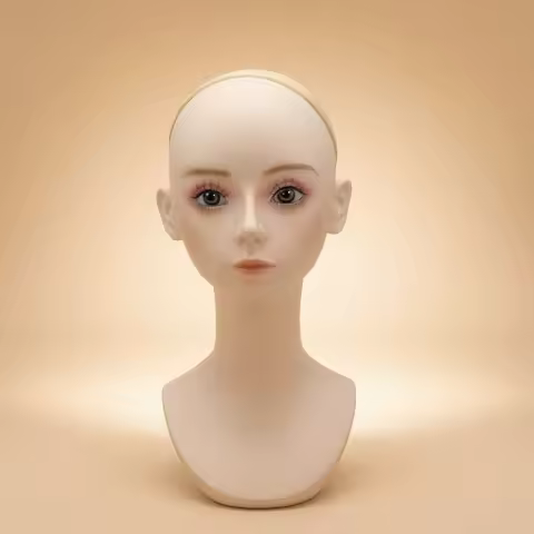 Mannequin Head with Shoulders Natural Manikin Head with Shoulders Hairpiece Display Bust Life-Size N