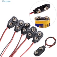 EXPEN 10Pcs Battery Holder Clip, I / T Type Cable Snap on Battery Clip Connector, Battery Holder Bla