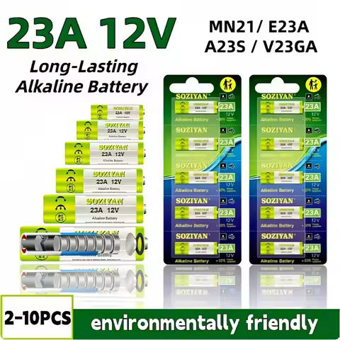 12V 23A Alkaline Battery 5-60Pcs A23 E23A K23A L1028 Long-Lasting Leak-Resistant for Remote Doorbell