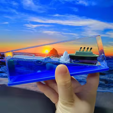Floating Merry Bottle Cruise Ship Titanic Cruise Ship Fluid Liquid Boat Hourglass Ornament Birthday 