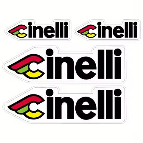 "Cinelli Brand" Multi - Size Sticker Set, Ideal for Bike Frames, Helmet Visors, Adding a Pro Cycling