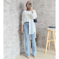 YESSA TUNIK - PLAIN JUMBO TOP CRINKLE AIRFLOW GRACE - IVANA TUNIC FIT XXL TOP TEENAGE WOMEN MUSLIM F