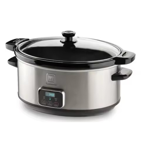 7 Quarts Digital Slow Cooker with Locking Lid for Kitchen Appliances - Dishwasher-Safe Stoneware Ins