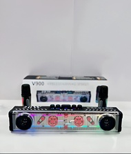 V900 Wireless Bass Woofer HIFI Music BT Speaker Bar LED Colorful Light Speaker With Wireless Mic