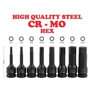 [Hex] CR-MO Driver Impact Bit Socket Set for Torque Spanner Ratchet Socket Wrench (M)