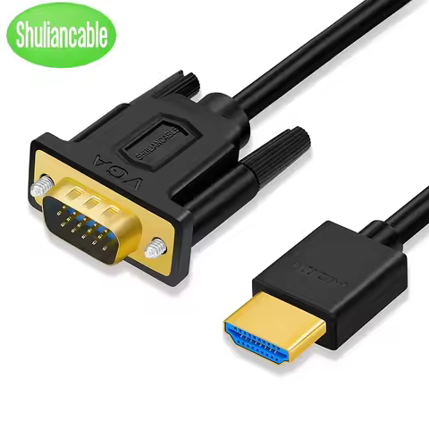 SHULIANCABLE HDMI to VGA Cable, HDMI to VGA (Male to Male) Support 1080P Suitable for Computer,PS4,H
