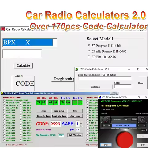 Car Radio Code Calculator V.2.0 Unlock Car Radio Code Car Stereo/Radio Code/Recode/Decode CD Over 17